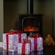 image 3 of Set of 3 Light up White Christmas Parcels with Red Bows & White LEDs