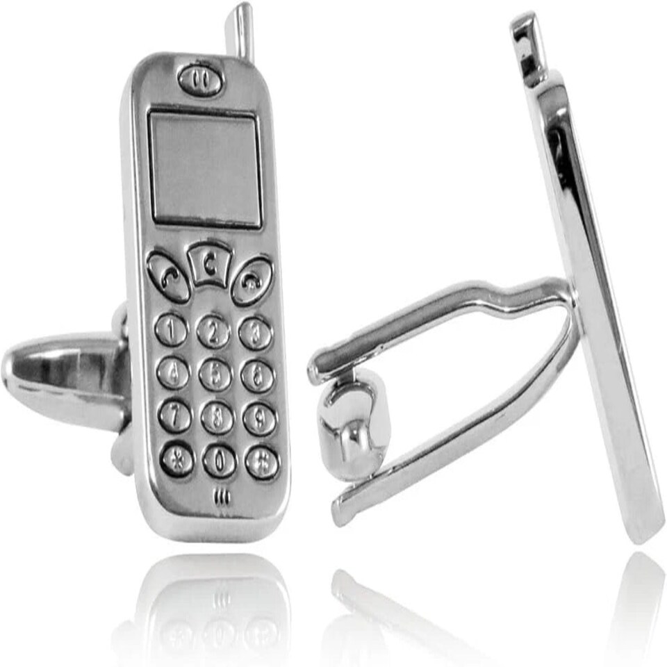image 1 of Mobile Phone Cufflinks - Onyx Art CK29 Novelty Cuffs