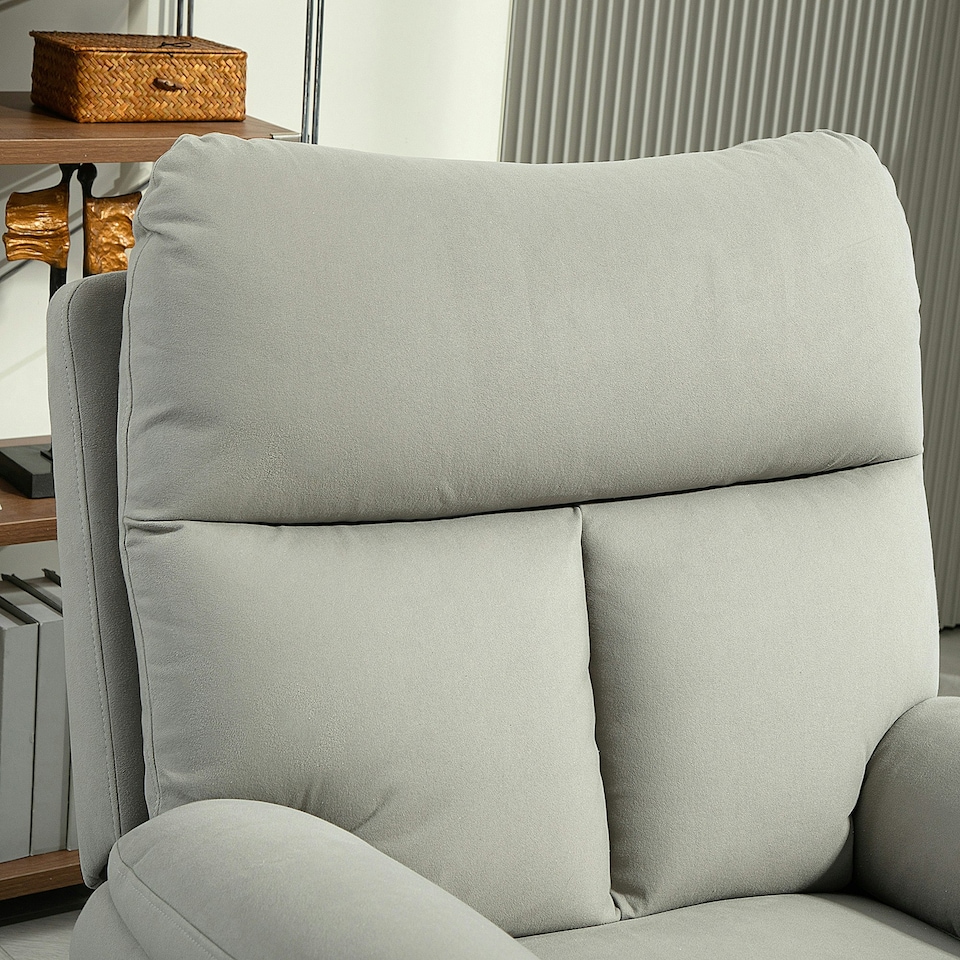 image 1 of HOMCOM Recliner Armchair, Reclining Chair with Adjustable Leg Rest Grey 