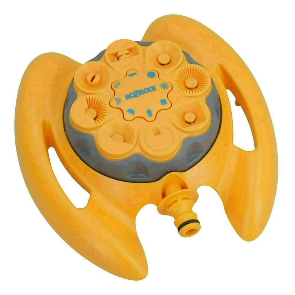 image 1 of Hozelock Multi 8 Pattern Dial Sprinkler Garden Lawn Watering Yard Grass 79sqm