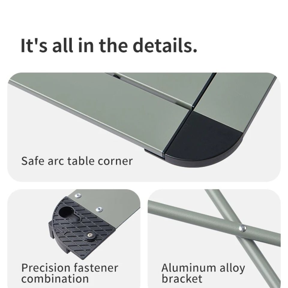 image 1 of Casual Aluminium Folding Table | Green | Pine Green | Medium
