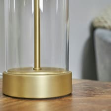ValueLights Matt Gold Table Lamp Drum White Shade