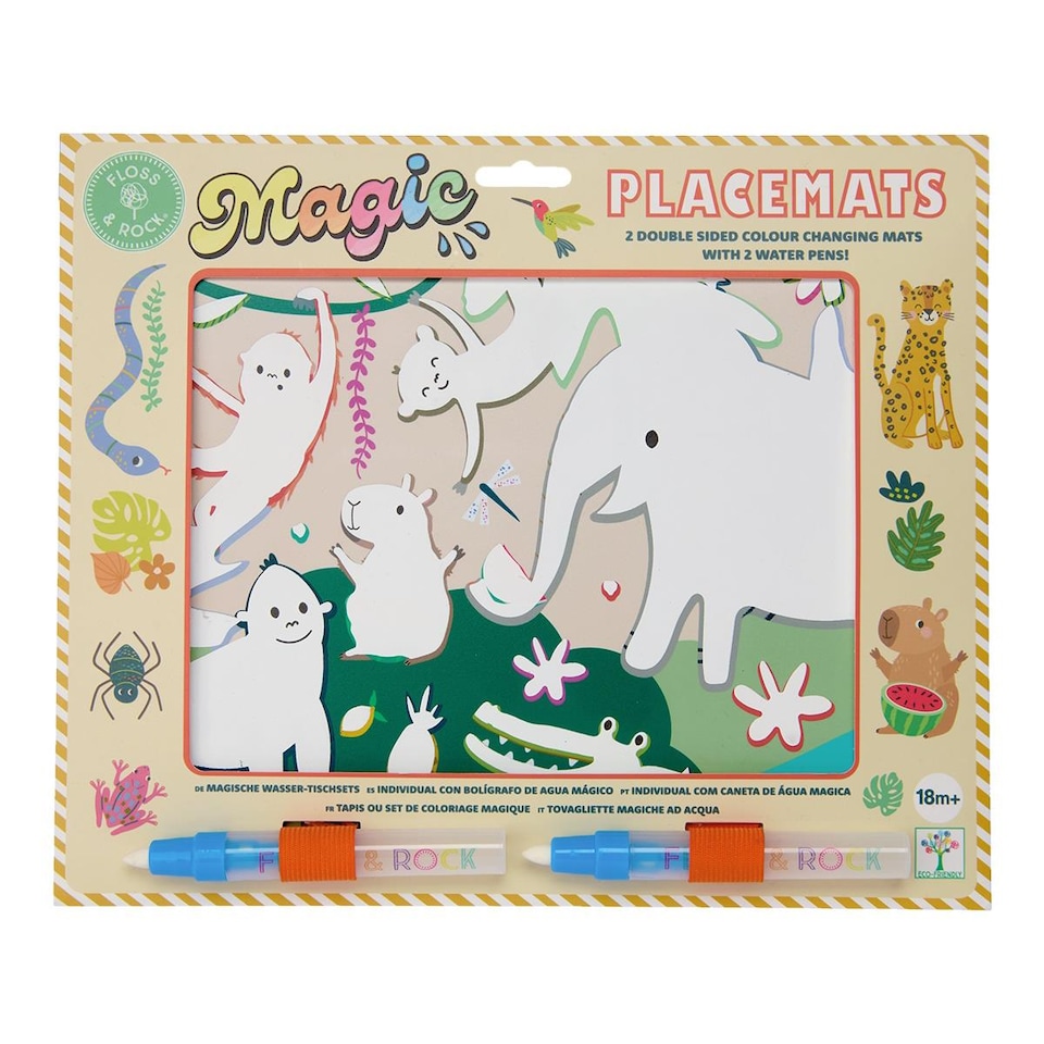 image 1 of Floss & Rock Magic Water Colouring Placemats - Jungle