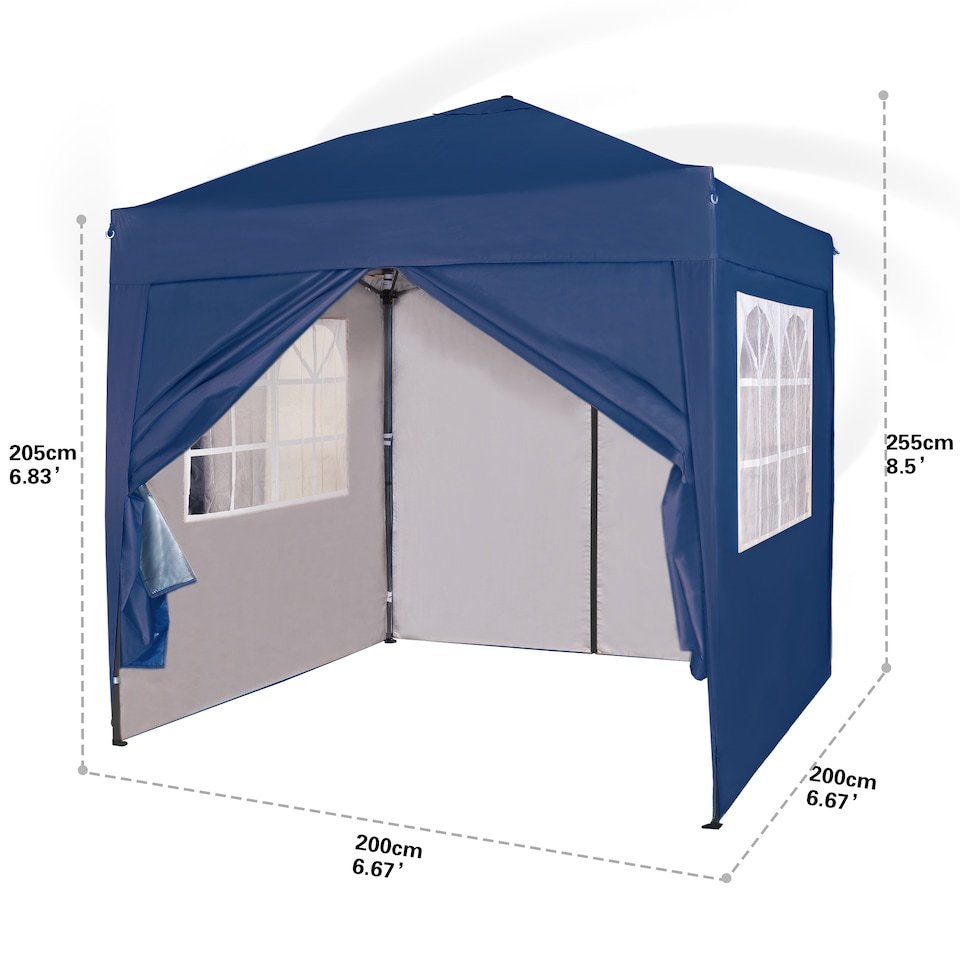 image 1 of MCC Direct 2X2 Pop up Blue Gazebo with Sides | Brown | Blue