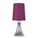 image 1 of ValueLights Small Trumpet Touch Table Lamp Chrome Purple Shade & Bulb