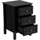 image 1 of Yaheetech Modern Style Side Table with 3 Spacious Drawers Black