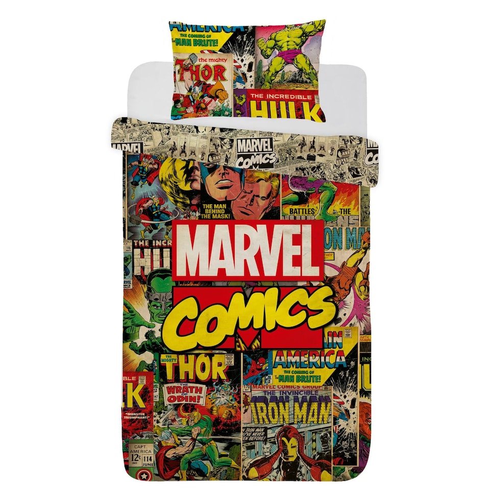 image 1 of Marvel Avengers Comics Duvet Cover Set Multi | Multi | Multi | Single