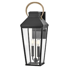 Hinkley Dawson Outdoor Wall Lantern Traditional Black, Burnished Bronze accent IP44 2x E14