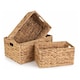 image 6 of Water Hyacinth Rectangular Storage Basket Brown | Brown | M