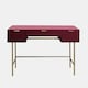 image 4 of OHS Ribbed Dressing Table Vanity Makeup Desk with 3 Drawers | Red | Dark Berry
