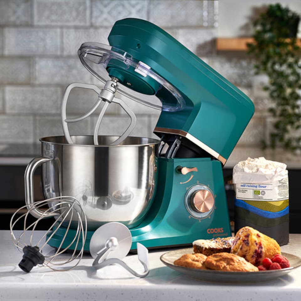image 1 of Cooks Professional Stand Mixer | Blue | Teal & Copper