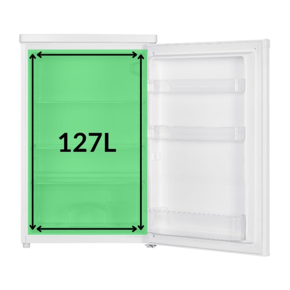 image 1 of HYE Under Counter Fridge 55cm Freestanding Larder 127L - White RF01UCF127W01