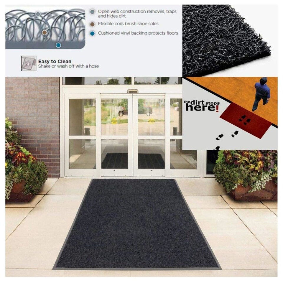 image 1 of Oseasons Heart Large Embossed Doormat in Grey