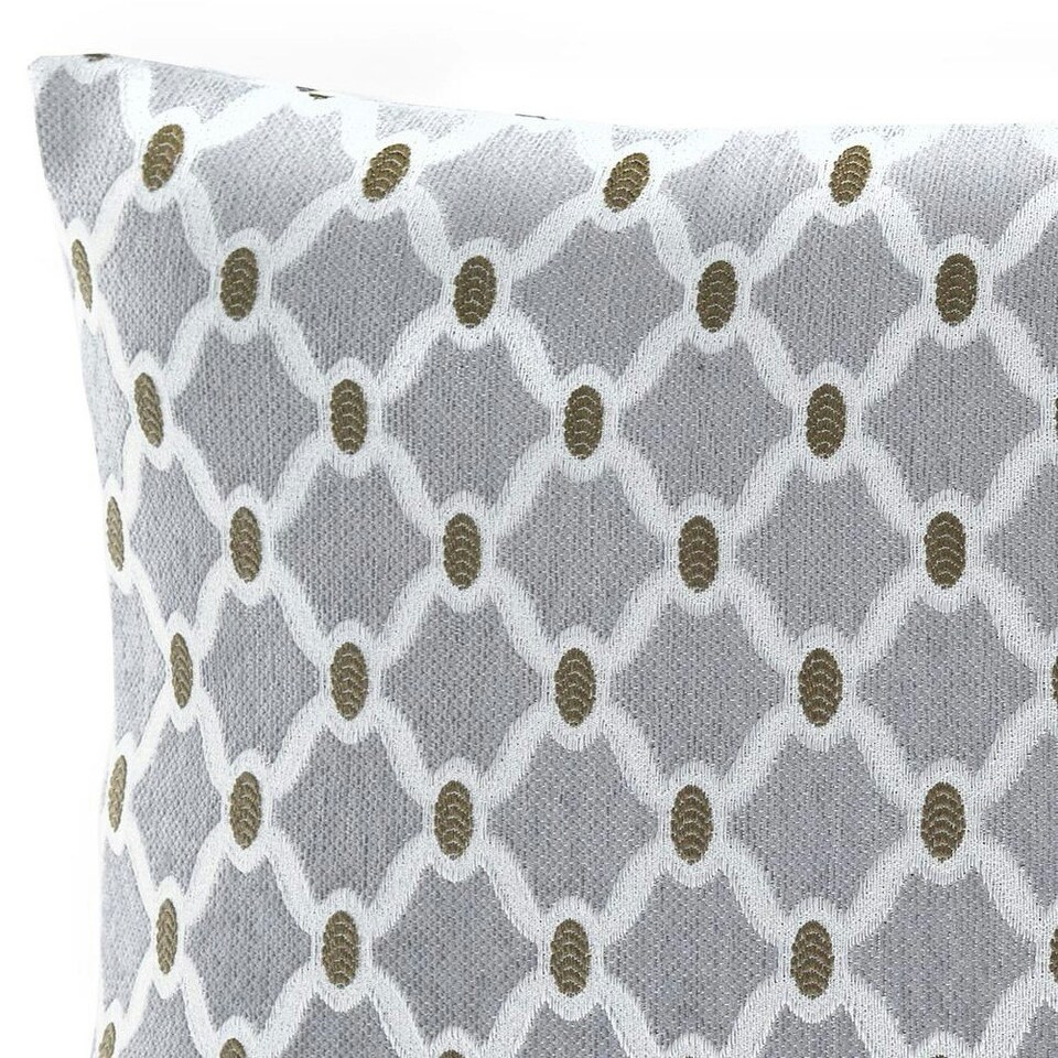 image 1 of Berkeley Geometric Chenille 45cm x 45cm Silver Cushion Set of 4 | Silver | Cream & Beige | 45cm x 45cm x 10cm | 4