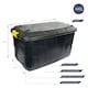 image 2 of Charles Bentley 2 x 145L Heavy Duty Trunk on Wheels - Black