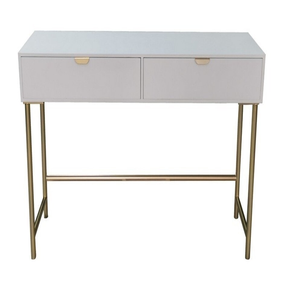image 1 of 2 Drawer Bedside Table - Wood - L40 x W120 x H76 cm - White White