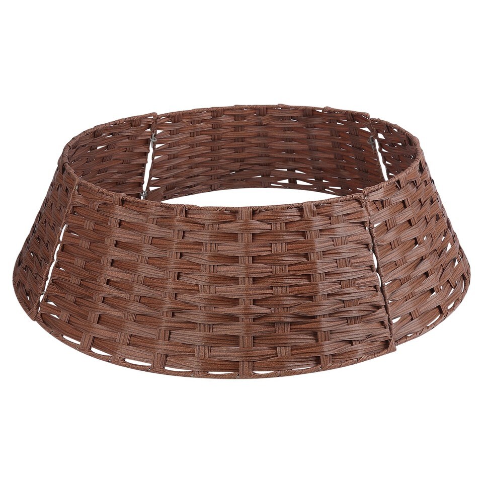 image 1 of 76cm Christmas Xmas Tree Skirt Round Decorative Festive Base Stand Cover 4 Pcs | Brown | Brown