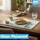 image 2 of Harbour Housewares Round Glass Placemats - 30cm - Black - Pack of 6 | Black | Black