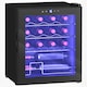 image 1 of HOMCOM Freestanding Wine Cooler Fridge, 16 Bottle, 42 Litre Capacity, 43cm Under Counter Drinks Beer Wine Fridge with Glass Door, LED Light, Digital Touch Screen, Temperature Control, Black