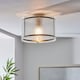 image 3 of Traynor Clear And Antique Brass Flush Ceiling Light