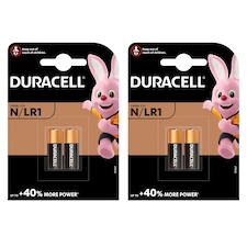 2x Duracell N/LR1 Alkaline Batteries, Pack of 2 | Chrome | Built-in Lithium-ion (Li-ion) | 2