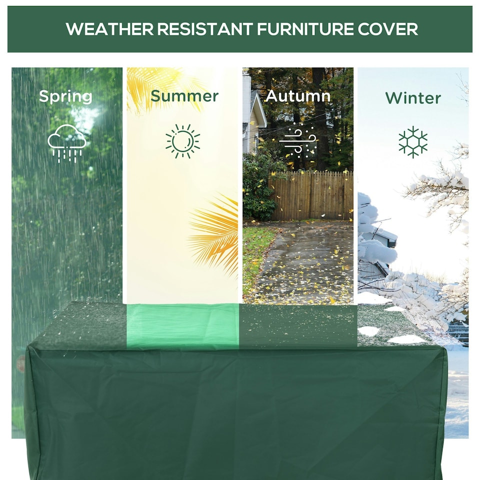 image 1 of Outsunny UV Rain Protective Cover For Garden Patio Wicker Rattan Green | 135cm x 135cm x 75cm