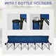 image 5 of Outsunny 6 Seater Folding Bench Camping Chair with Cup Holder, Blue