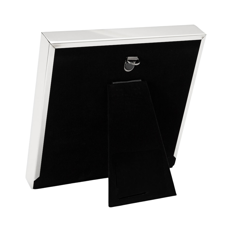 image 1 of 25th Anniversary 4x4 Nickel Heart Frame with Silver Foil | Silver | One Size