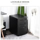 image 3 of Vinsetto Lockable File Cabinet with 3 Drawers, Vertical Office Drawer for A4, Letter, Legal Size, Anti-tilt Design, Pre-Assembled Body, Black