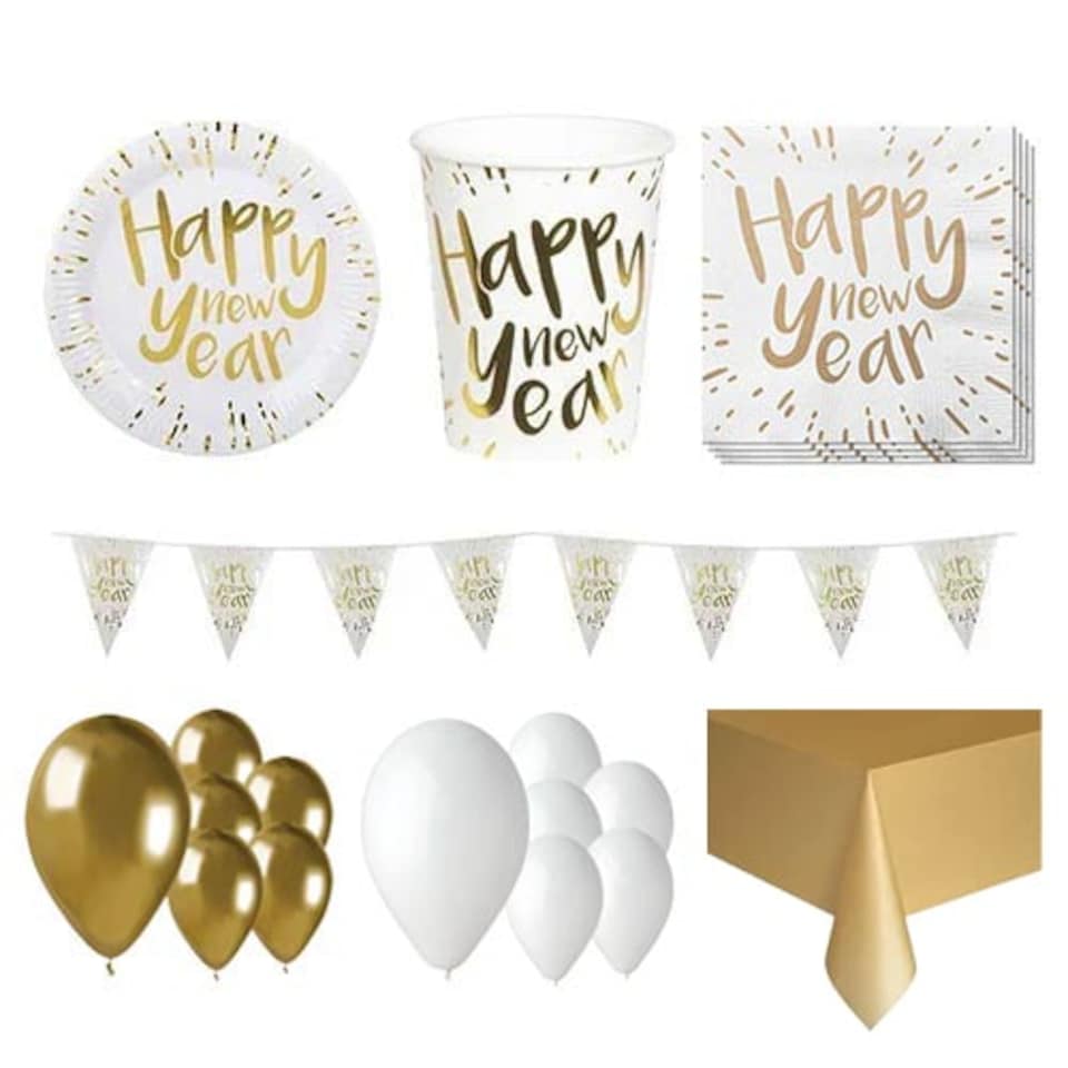 New Year Gold 12 Person Deluxe Party Pack