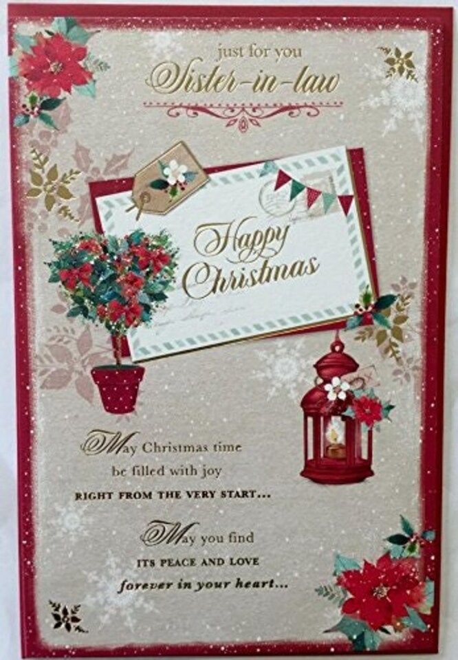 image 1 of TRADITIONAL SISTER-IN-LAW NICE VERSE GOLD FOIL CHRISTMAS GREETING CARD
