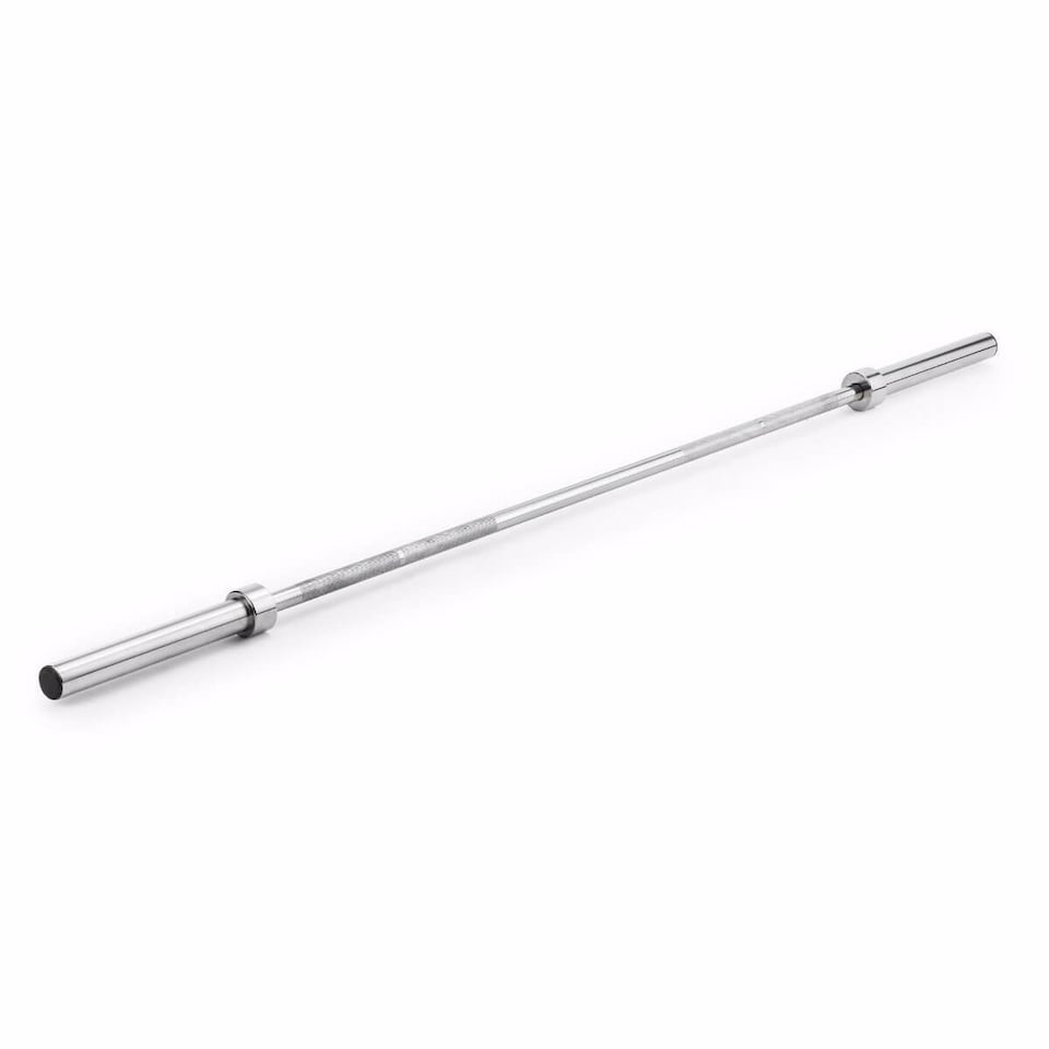York 7ft (213cm) Olympic Barbell - 20kg, Chrome-Plated Solid Steel, 30mm Knurled Grip, 320kg Capacity | Multi | Standard