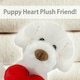image 6 of Puppy Soft Toy Cream 26cm Puppy Plush With Red Love Heart Cuddly Toy Dog