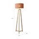 image 7 of ValueLights Lottie Natural Wood Tripod Floor Lamp Orange Check Bamboo Shade and Bulb