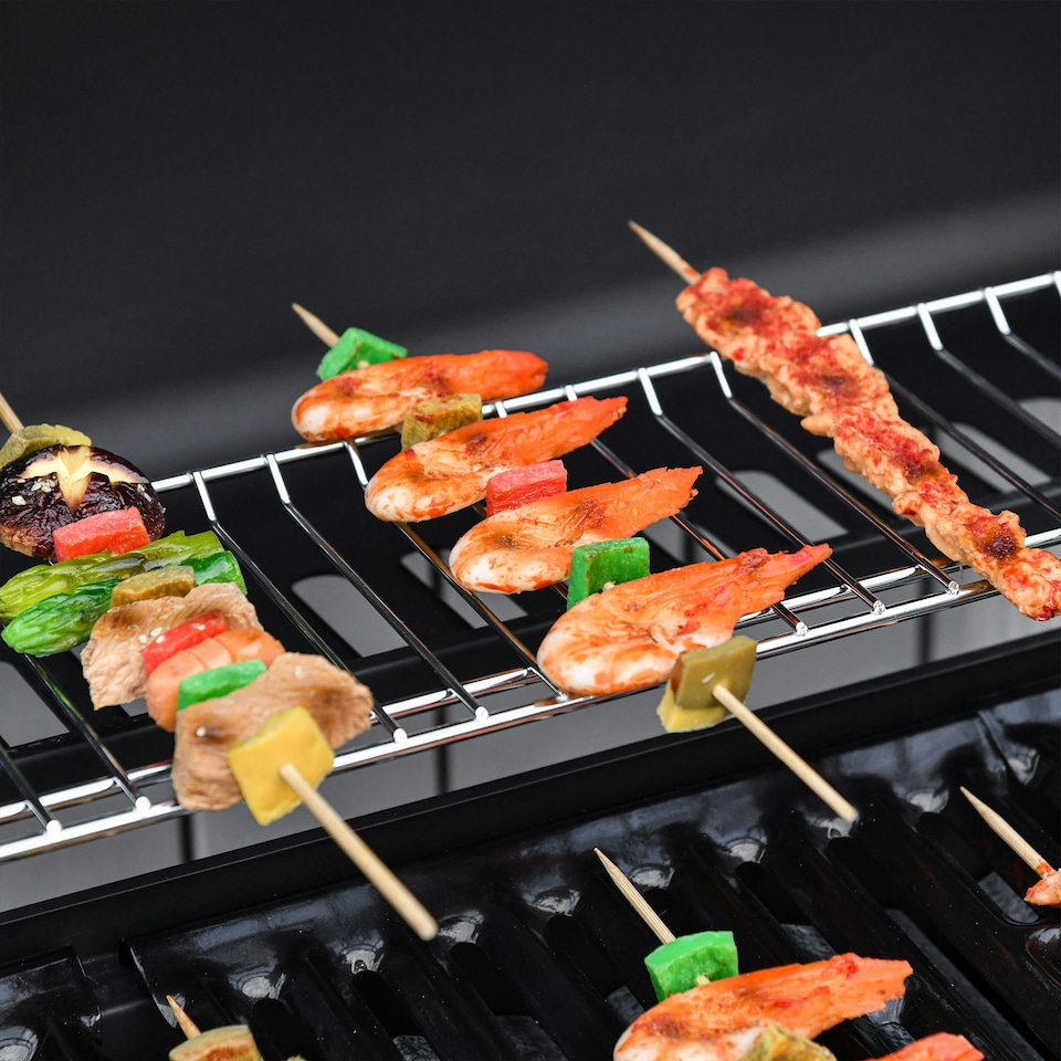 image 1 of Outsunny 6+1 Burner Gas BBQ Grill Garden Barbecue with Wheels, Cabinet
