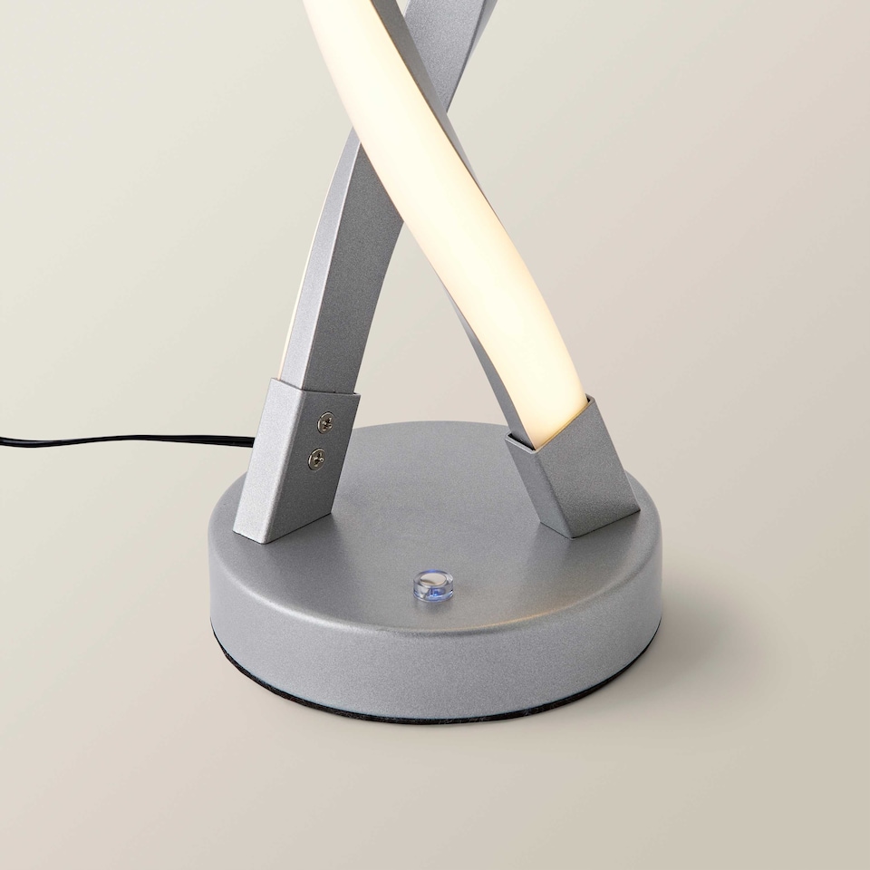 image 1 of ValueLights Infinity Double Twist Integrated LED Table Lamp | Silver
