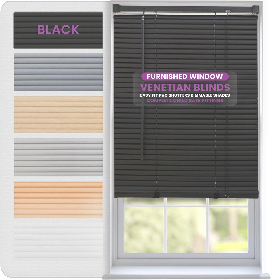 image 1 of PVC Venetian Blinds | 25mm Slats | Waterproof, Easy Clean