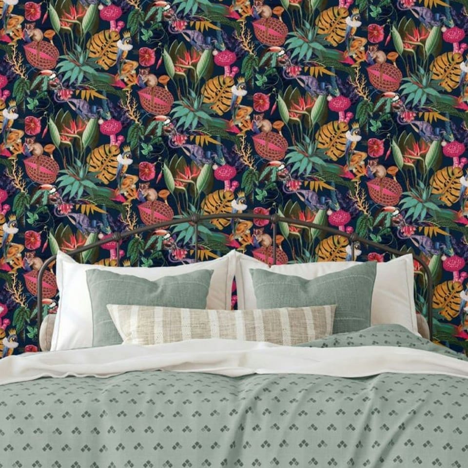 image 1 of Holden Décor Wonderland Tropical Wallpaper - Navy Blue - 10m x 53cm | Blue