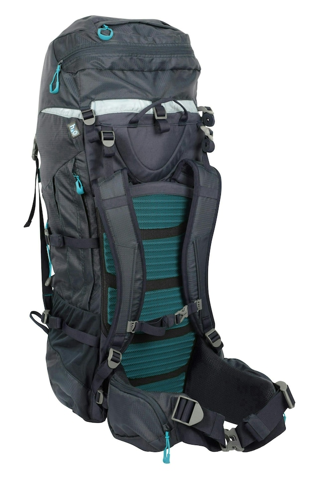 image 1 of Mountain Warehouse 65L Large Backpack Rucksack Travelling Backpacking Camping | Blue | Navy