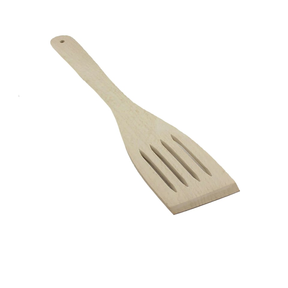 Chef Aid Wooden Slotted Spatula - Beige - 30 x 5.5 x 0.5cm