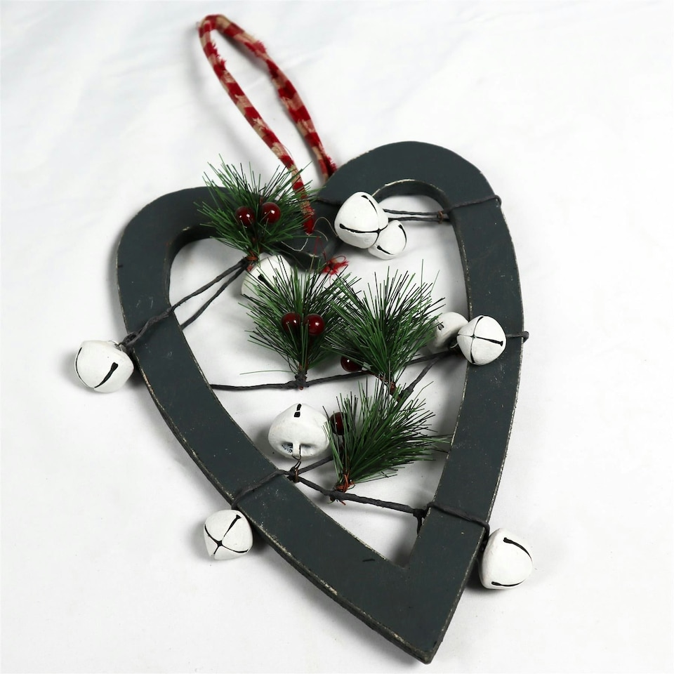image 1 of 23cm Green Heart Decorations