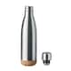 image 2 of MidOcean Aspen Cork Double Wall 500ml Water Bottle - Matt Silver - One Size | Multi | One Size