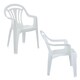 image 3 of 12 x White Stackable Plastic Low Back Garden Chairs For Patios & Outdoor Picnics White