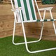 image 6 of Folding Camping / Picnic Chair in Green and White Garden Patio | Green | Green