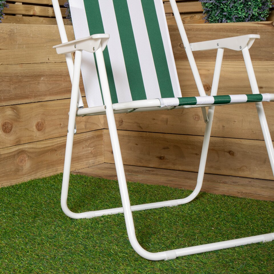 image 1 of Folding Camping / Picnic Chair in Green and White Garden Patio | Green | Green