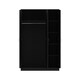 image 3 of FWStyle Chilton 3 Door Wardrobe With Mirror - Black Gloss Front Black