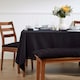 image 6 of Homescapes Black Cotton Tablecloth - 178 x 300 cm Black