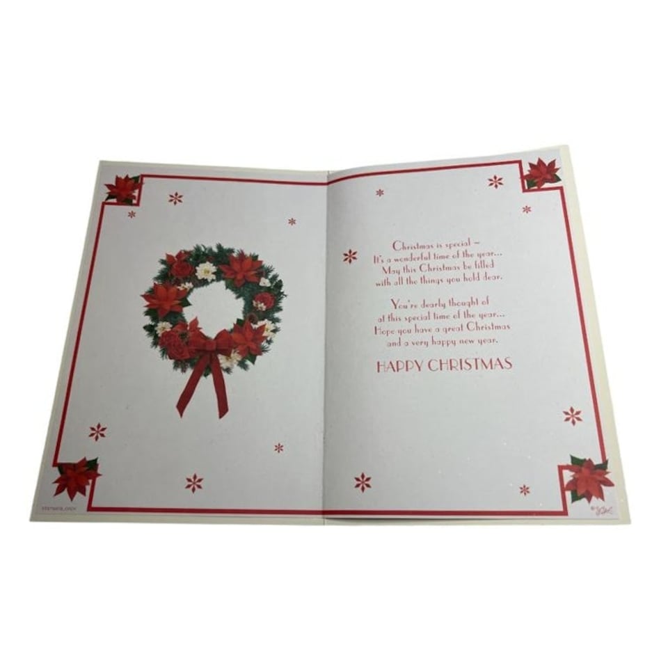 image 1 of To a Special Family Floral Wreath Design Christmas Card