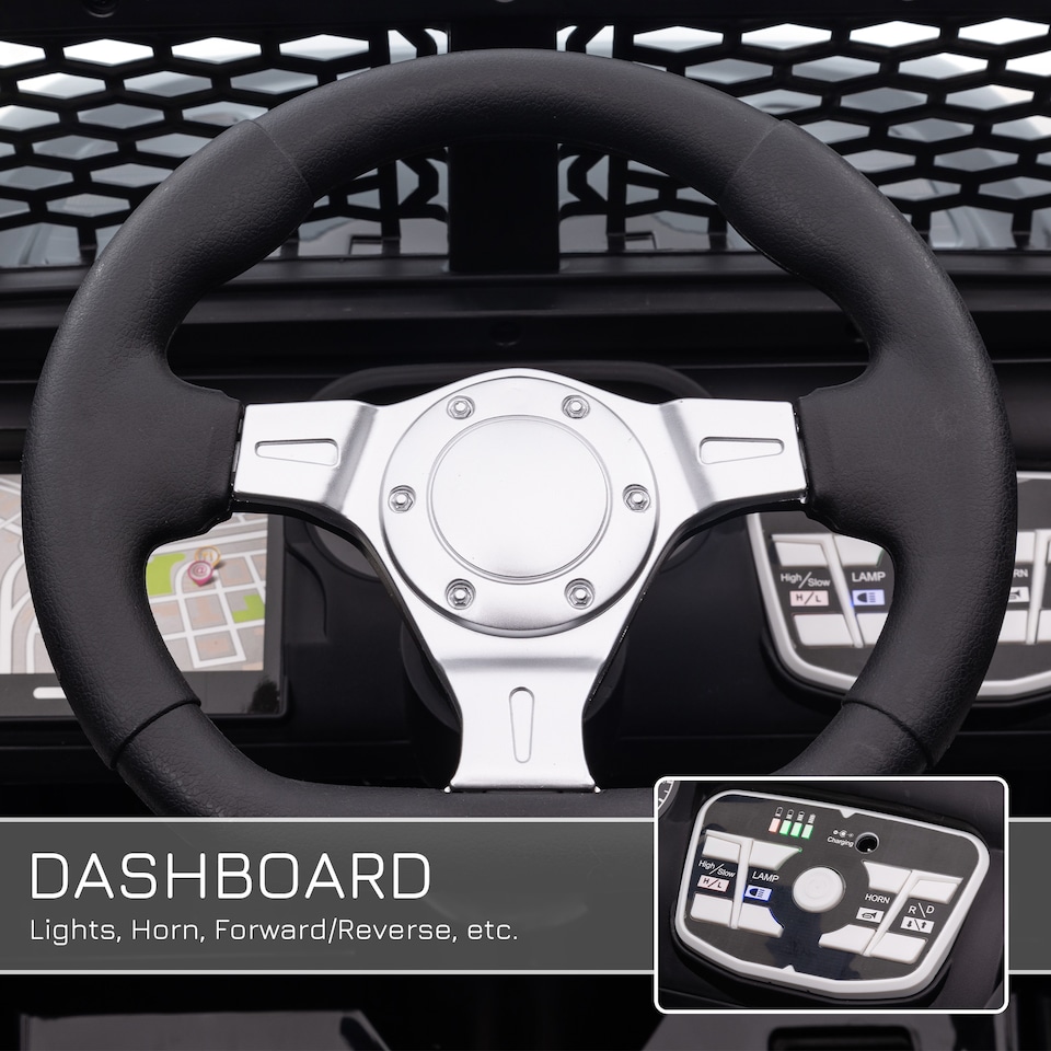 image 1 of HOMCOM Kids Electric Ride On Car 12V Off Road Toy with Parental Remote Control 2 Motors Horn Lights Suspension Wheels for 3-6 Years Old Black