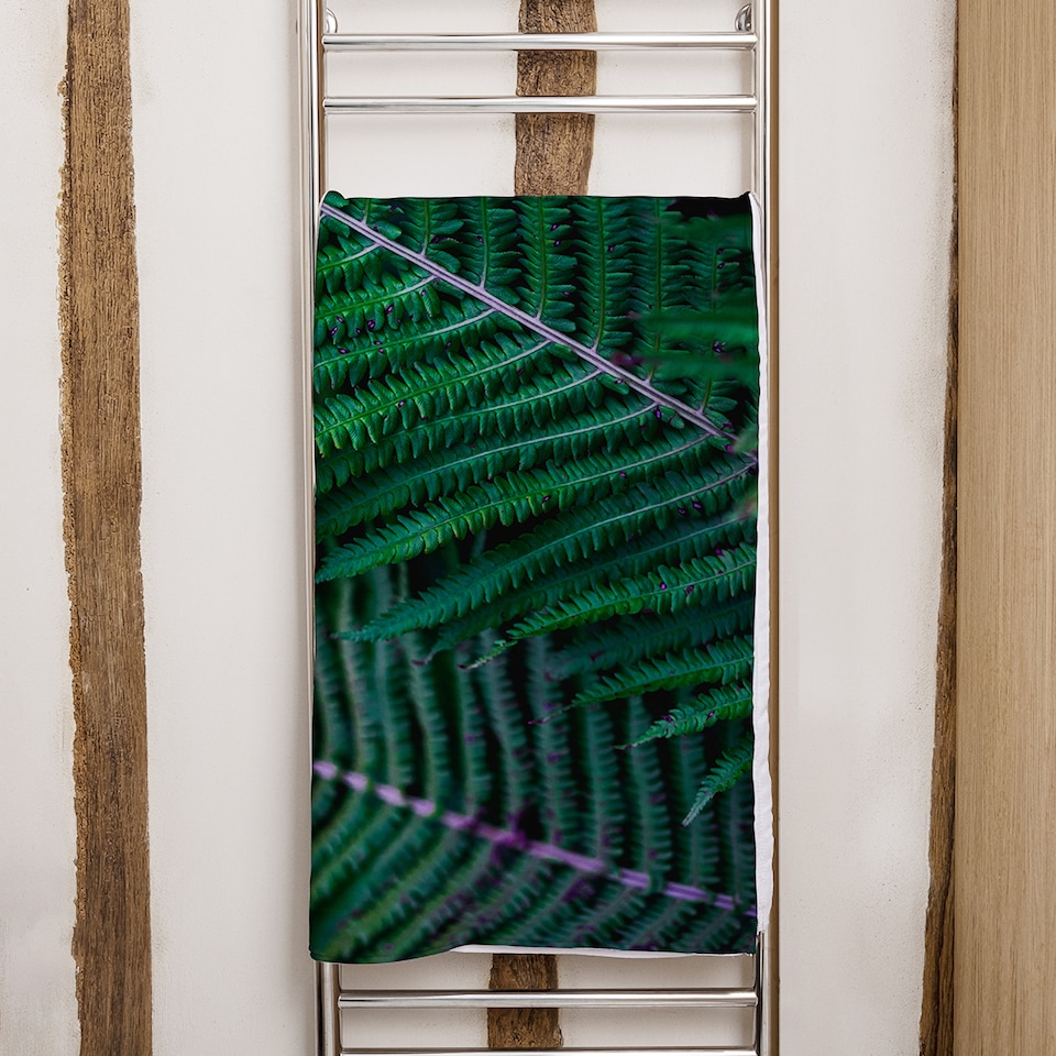 image 1 of green leaves, abstract flora texture Designer Bath Towel | Multi